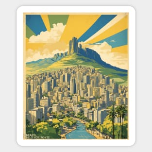 Belo Horizonte Brazil Vintage Tourism Travel Poster Sticker